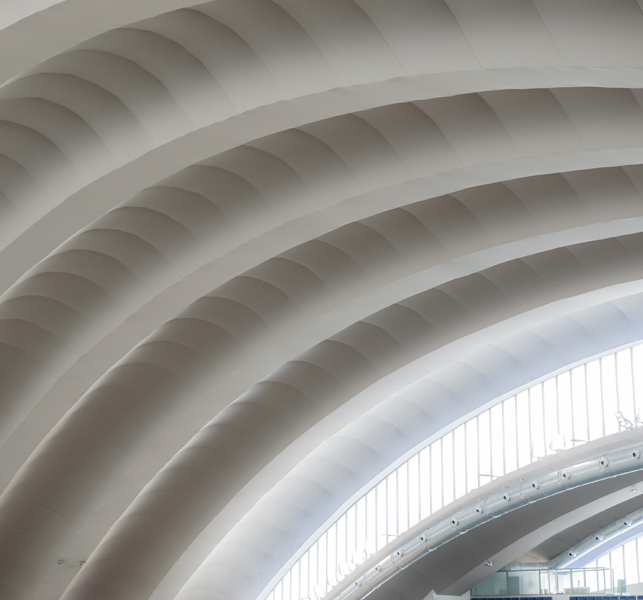 Techos Clipso en el Palacio De Deportes De Oviedo recubrimiento de grandes techos