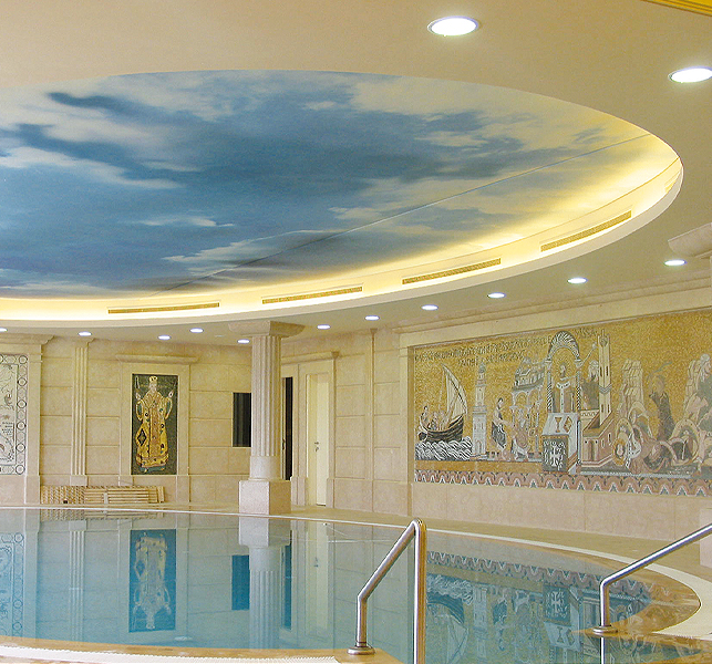 techos tensados decorativos. Además de antibacterias y antimoho, hidrófugos